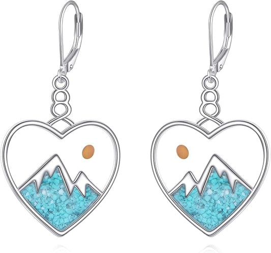 AOBOCO Mustard Seed Earrings for Women Sterling Silver Mountain Cross Earrings Dangle Christian Religion Jewelry Mothers Day Birthday for Mom Wife Friends