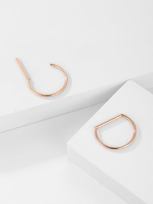 Oveta Titanium D Shaped Nipple Rings 14G for Nipple Piercing Jewelry Higned Segment Clicker Ring Hoops 11mm 12mm 14mm for Women Men, Silver Gold Black, 2PCS
