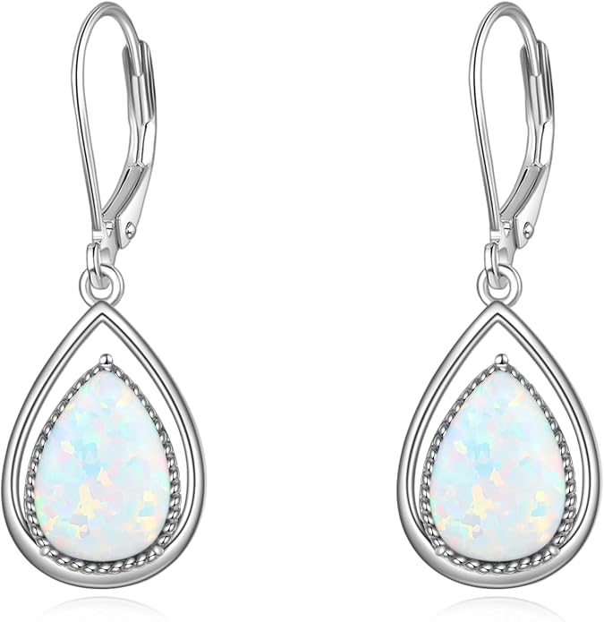 VONALA Dangle Earrings 925 Sterling Silver Opal Larimar Lapis Sapphire Turquoise Moss Agate Crystal Dangling Earrings Jewelry Gift for Women