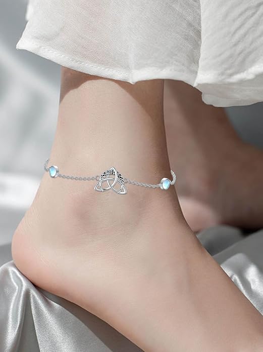WINNICACA Sterling Silver Butterfly Bracelet Anklet Created Opal Butterfly Jewelry Gifts for Women Birthday Christmas Day Gifts