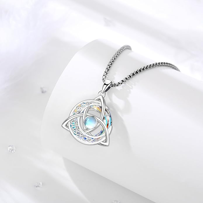 Pentagram/Celtic Knot/Witches Knot/Santa Muerte/Triple Moon Goddess/Baphomet/Hecate Necklace Sterling Silver Magic Wiccan Amulet Pagan Jewelry for Women Men