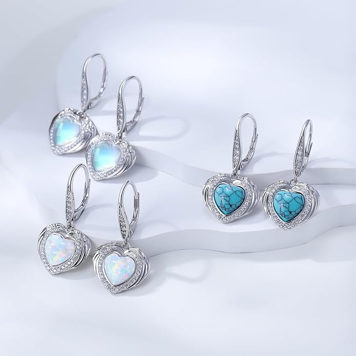 Trendy Dangle Earrings for Women Teen Girls Sterling Silver 12 Birthstone Earrings Minimalist Hypoallergenic Earrings for Sensitive Ears Jewelry Gifts