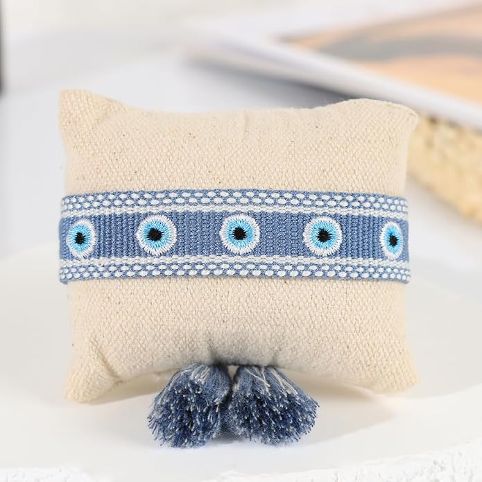 Evil Eye Woven Lover Friendship Bracelets Handmade Adjustable Tassel Friend Gift for Women An Elegant Talisman of Protection and Good Fortune