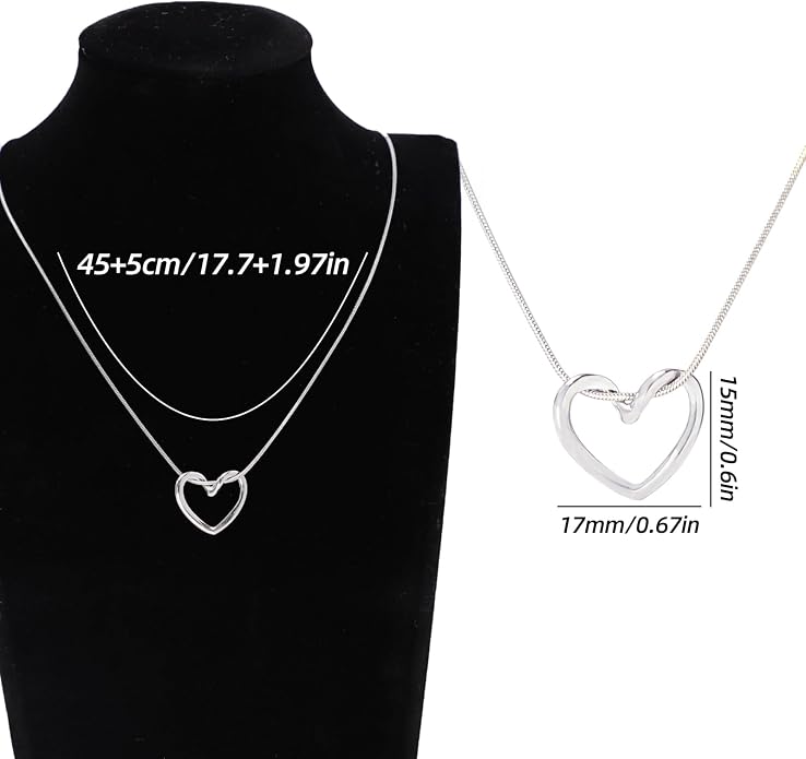 Dainty Love Heart Pendant Necklace Crystal Love Heart Charm Choker Silver Gold Plated Necklace Birthstone Jewelry for Women Trendy Daily Jewelry Accessories Stuff Birthday Gifts