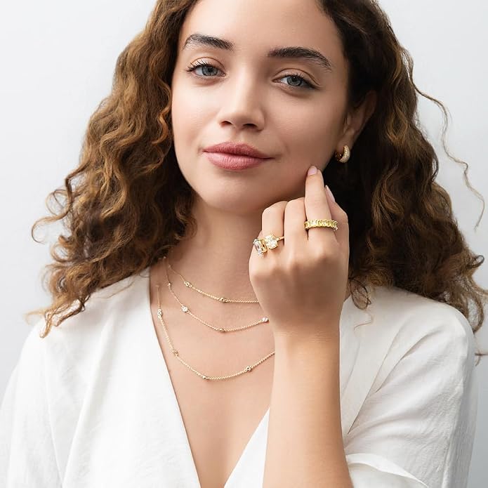 BERRICLE Sterling Silver CZ Dome Fashion Hoop Huggie Earrings for Women, Cubic Zirconia, Rose/Yellow Gold Flashed, Small/Medium Size (0.5-1 Inch)
