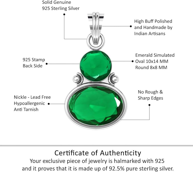 Handmade Genuine 925 Sterling Silver Pendant Necklace Natural Gemstone Crystal, Lapis, Onyx, Amber Oval Round Boho Jewelry For Women