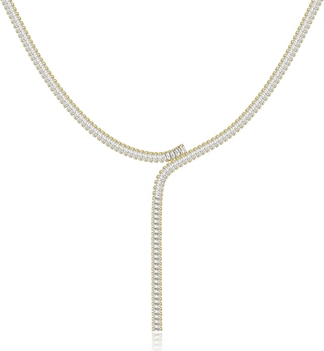 Natural Freshwater Baroque Pearl Necklace 14K Gold Plated Dainty Choker Necklace for Women Girls Snake Chain/Cuban Link/Paperclip/Ball Beaded Chain/Tennis Chain Fashion Jewelry for Gift