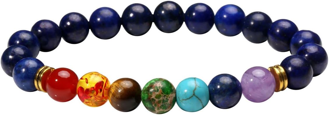 Eigso 7 Chakra Diffuser Bracelets Set for Women Men Reiki Healing Meditation Lava Rock Stone Beads