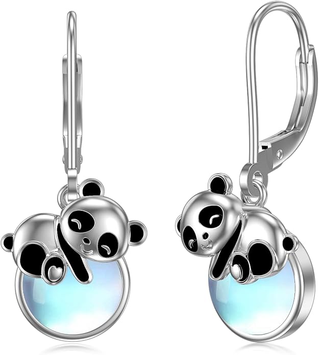 Dorunmo Moonstone Dangle Drop Earrings s925 Sterling Silver Leverback Earrings Filigree Moonstone Jewelry Birthday Gifts for Women
