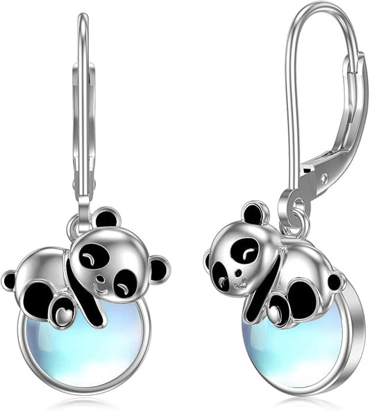 Dorunmo Moonstone Dangle Drop Earrings s925 Sterling Silver Leverback Earrings Filigree Moonstone Jewelry Birthday Gifts for Women