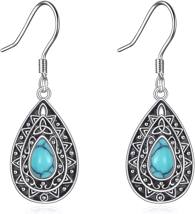 925 Sterling Silver Leverback Earrings Vintage Filigree Dangle Drop Earrings Jewelry Birthday Gifts for Women