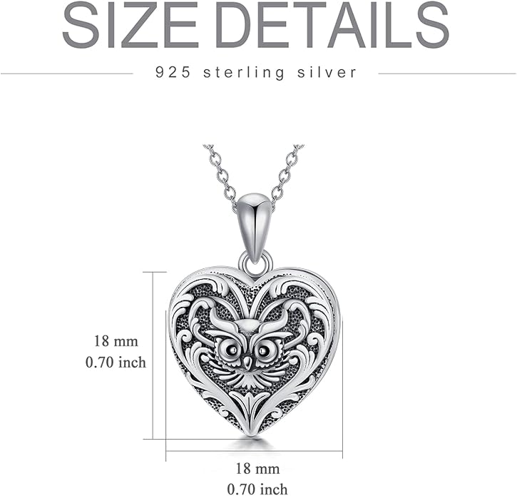 SOULMEET Personalized Silver Locket Necklace That Holds Pictures Photo Keep Someone Near to You, Memorial Custom Lockets Necklaces Letters Engraving for His Her