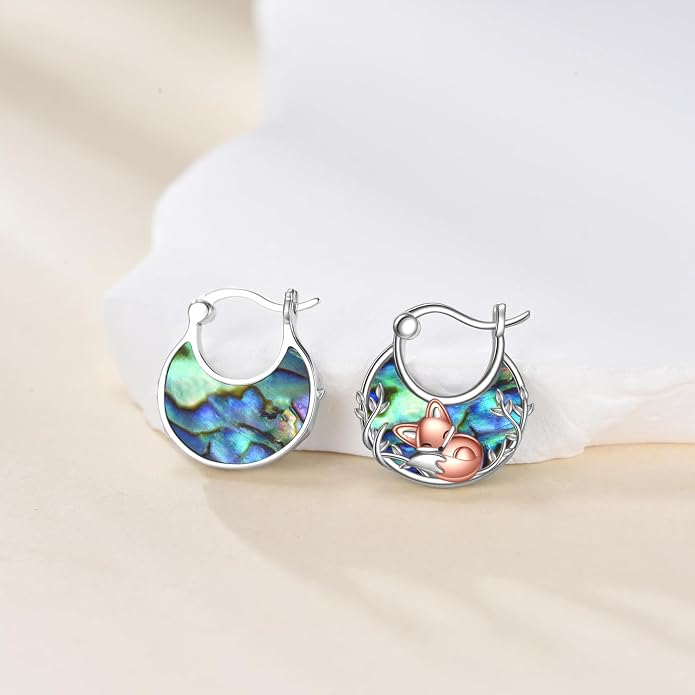 Tree of Life/Sunflower/Mountain/Daisy/Flower/Dragonfly/Butterfly/Earrings 925 Sterling Silver Hoop Earrings for Women