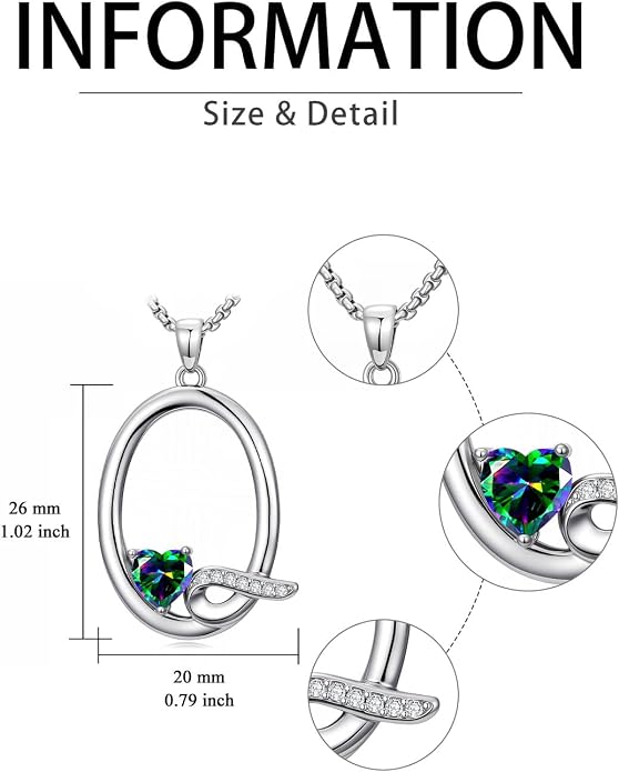 Birthday Gifts for Women Alphabet A to Z Initial Birthstone Pendant Necklaces for Women - 18k White Gold Plated Personalized Name Jewelry Anniversary Graduation Gifts for Wife Her Daughter Girlfriend(with Gift Box)