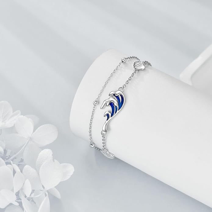 AOBOCO 925 Sterling Silver Anklet for Women Crystal Butterfly Dragonfly Evil Eye Ankle Bracelet Ankle Summer Beach Jewelry Gifts