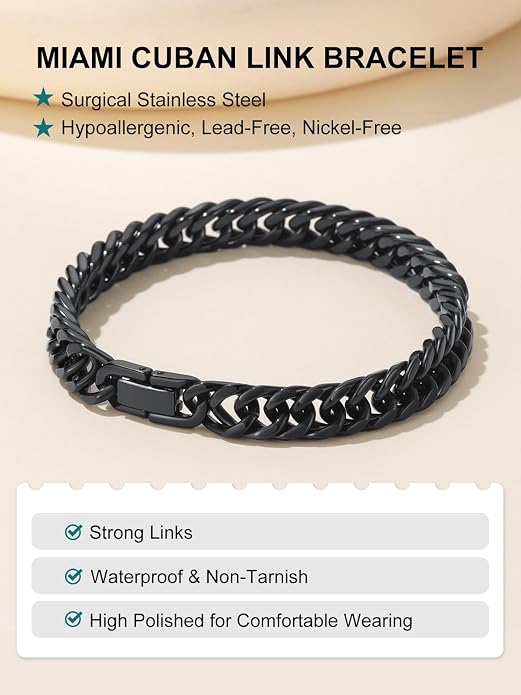 Supcare Unique Anniversary Birthday Valentines Fathers Day Stainless Steel Cuban Link Bracelets for Men Him, To My Man Dad Husband Love Always Remember Wrist Chain Bracelet Jewelry Gifts