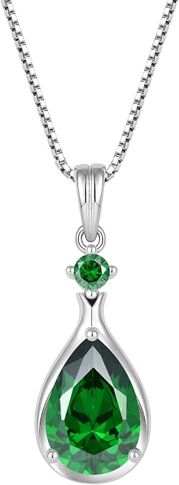 Birthstone Necklace for Women Teardrop Necklace S925 Sterling Silver Infinity Love Pendant for Mom Women