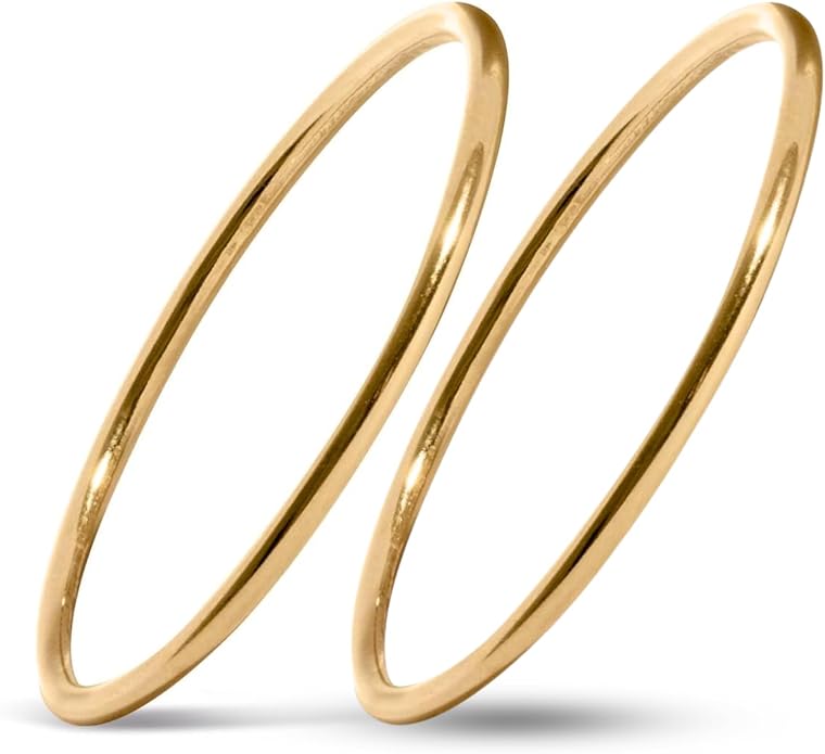 Handmade 1mm 14K Gold Filled Ring for Women & Girls Thin Gold Ring Dainty Cute Stacking Stackable Band Non-Tarnish |