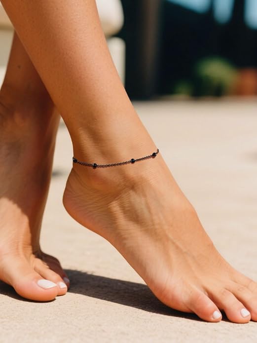 ChainsPro Anklets for Women Waterproof, Adjustable Stainless Steel/ Sterling Silver/14K Gold Plated Ankle Bracelets for Women, Non Tarnish Layered Anklets Beach Jewelry Gifts for Swimming & Daily Wear (Send Gift Box)