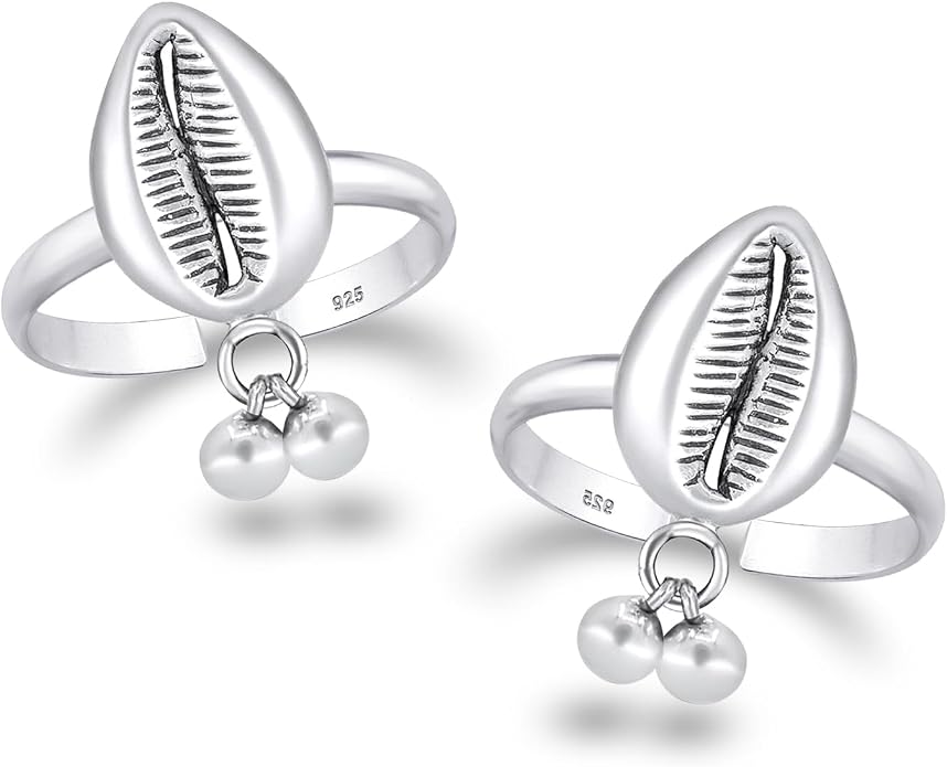 LeCalla 925 Sterling Silver Toe Ring for Women | Minimalistic Adjustable Pair of Toe-Rings | Mid Finger Bichhiya | Indian Toe Rings | Summer Beach Bare Foot Foot Jewelry