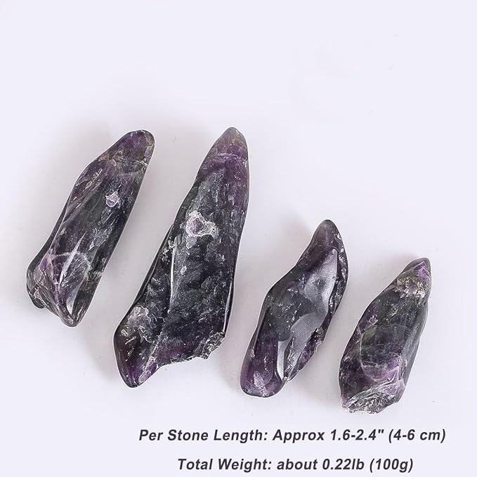 Erliway 0.22 lbs Amethyst Crystals Bulk, 1.6-2.4" Raw Amethyst Crystal Wands, Irregular Shape Rough Quartz Crystal Points for Meditation Yoga Reiki Balancing Wire Wrapping