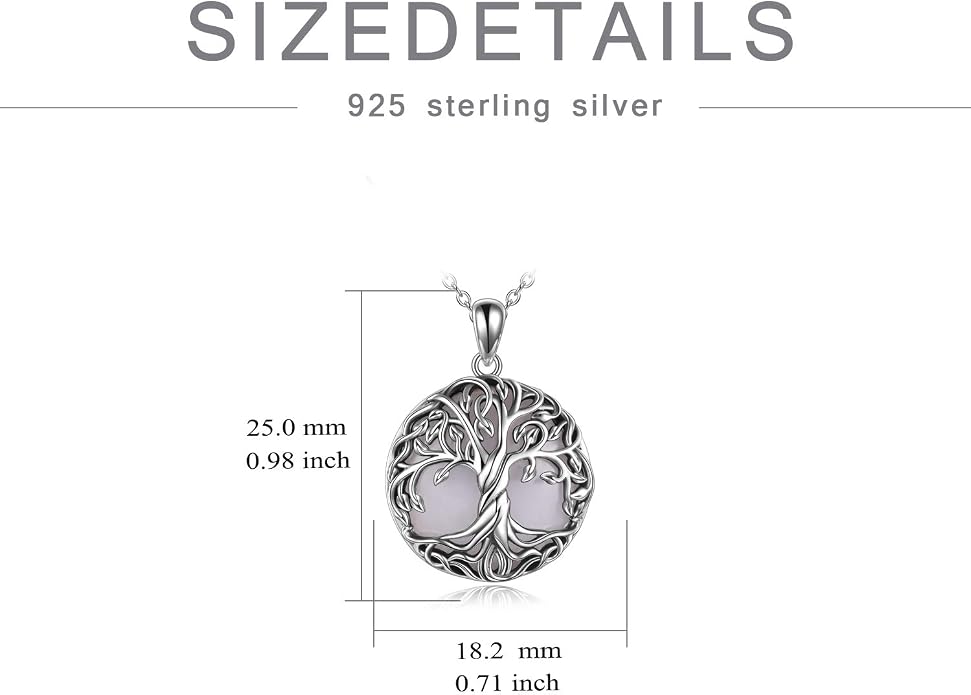 WINNICACA Tree of Life Gifts for Women 925 Sterling Silver Tree of Life Celtic Pendant Necklace Family Irish Jewelry Gifts for Women Wife Girlfriend Anniversary Birthday Gift