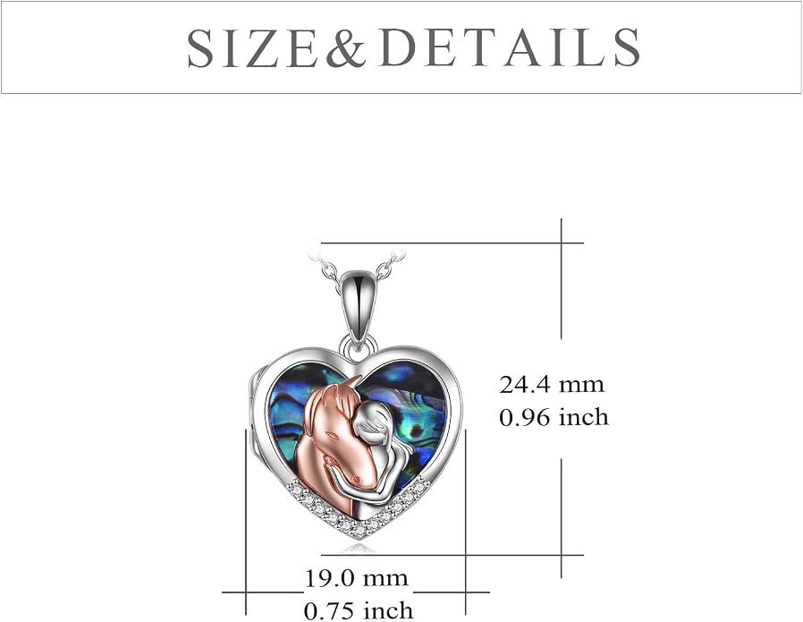YFN Horse Pendant Necklace Jewelry 925 Sterling Silver Women Embrace Horse Gift For Women