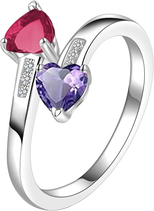 Btysun Mothers Day Gifts, Birthday Gifts for Women Non Tarnish Gold Rings Adjustable 1-12 Birthstone Rings Birthday Gift for Wife Mom Stocking Stuffers Promise Ring Anniversary Wedding Jewelry