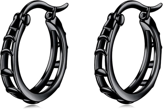 Sterling Silver Hoop Earrings Small Hoop Sun/Leaf/Triangle Huggie Earrings for Women Hypoallergenic