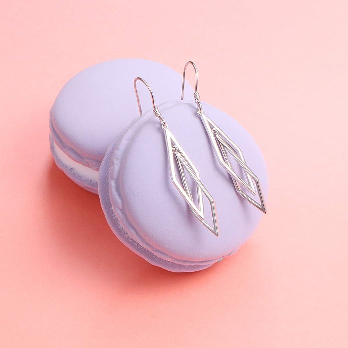 S925 Sterling Silver Trendy Dangle Drop Stud Loops Hoop Earrings for Women Jewelry Cuban Link