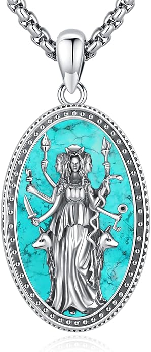 Pentagram/Celtic Knot/Witches Knot/Santa Muerte/Triple Moon Goddess/Baphomet/Hecate Necklace Sterling Silver Magic Wiccan Amulet Pagan Jewelry for Women Men