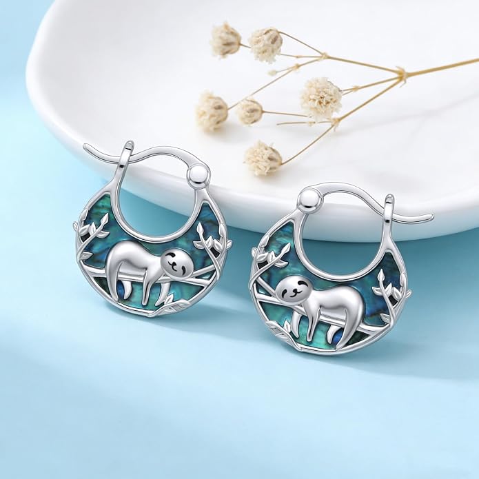 Tree of Life/Sunflower/Mountain/Daisy/Flower/Dragonfly/Butterfly/Earrings 925 Sterling Silver Hoop Earrings for Women