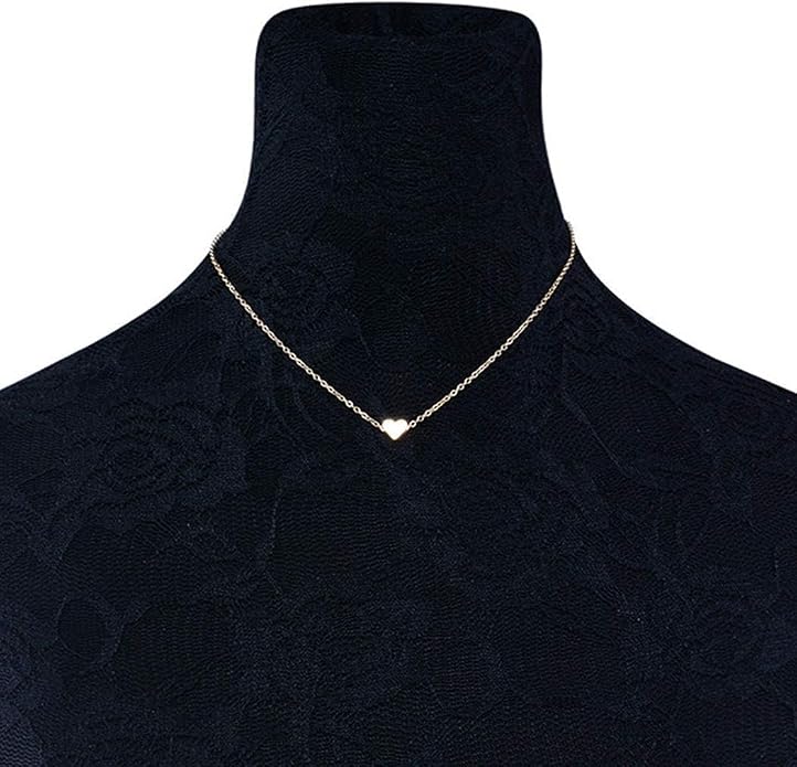 14K Gold Heart Choker Necklace Delicate Love Necklace Pendant Necklaces Silver Jewelry for Women Gift (Gold)