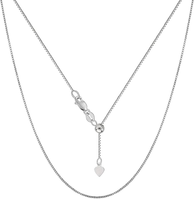 Savlano 925 Sterling Silver Solid 0.8mm Box Adjustable Bolo 14-24 Inch Chain Necklace For Women - Made in Italy Comes With a Gift Box
