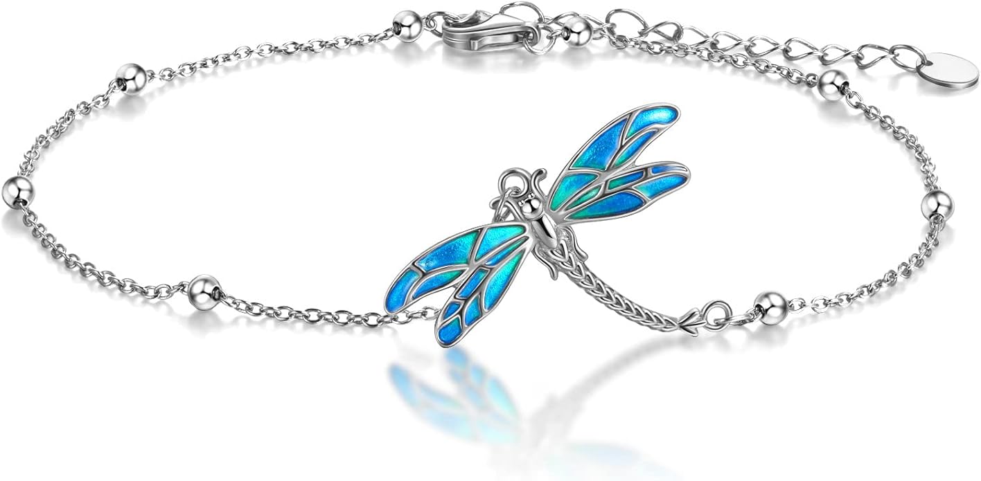 Evil Eye/Moon Star/Cross/Dragonfly/Sea Turtle Ankle Bracelets for Women 925 Sterling Silver Adjustable Anklets Jewelry Gifts for Women