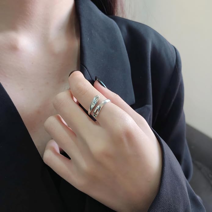 925 Sterling Silver Ring Minimalist Adjustable Rings Band Handmade Rings for Women Girls