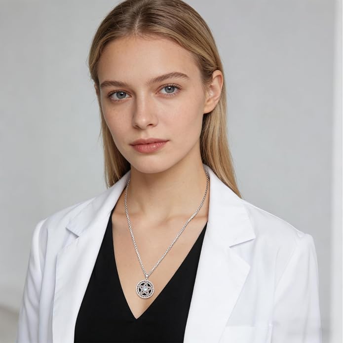 Witchy Jewelry for Women Men Nudo De Bruja Plata 925 Original Witches Knot Necklace Tetragrammaton Hecate Necklace Lilith Necklace Pentagram Necklace Cat Necklace Triple Moon Goddess Pendant Necklace