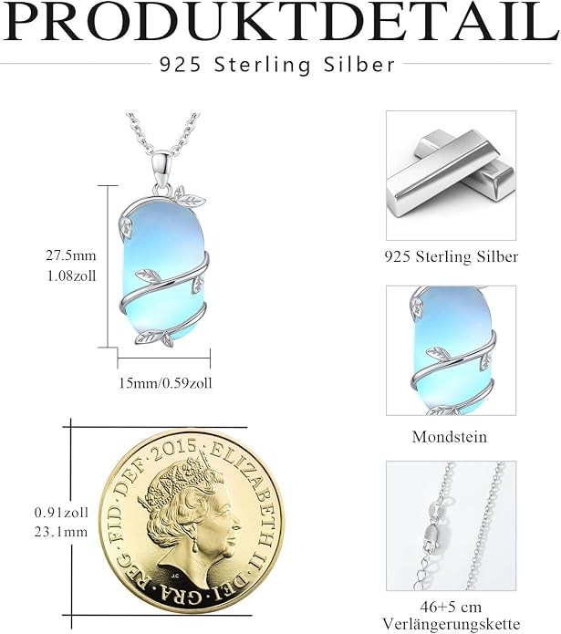 Bar Opal Leaf Necklace For Women S925 Sterling Silver White Opal Pendant with Leaf Charm Bar Pendant Jewelry Gift For Mom Daughter Wife