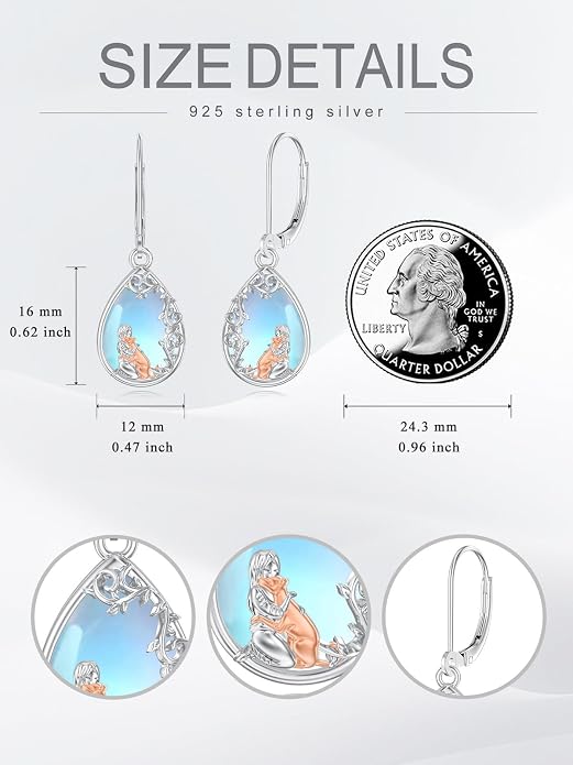 Seiyang Dangle Earrings 925 Sterling Silver Animal/American Flag/Turquoise Dangle Drop Earrings Jewelry Gifts for Women