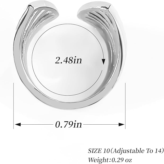 925 Sterling Silver Ring Minimalist Adjustable Rings Band Handmade Rings for Women Girls