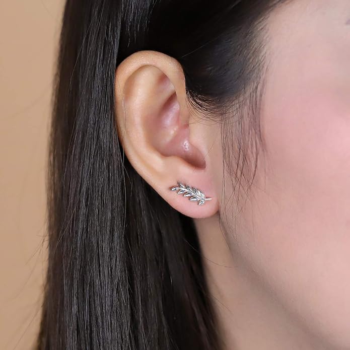 Boma Jewelry Sterling Silver Branch Ear Crawler Earrings