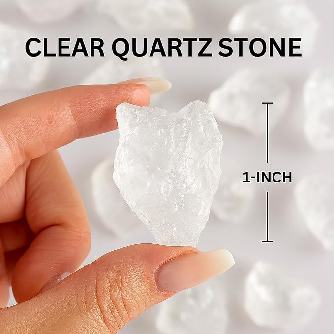 Large 1.25-2.0” Natural Clear Quartz Raw Crystals Stones for Meditation, Chakra, Reiki, Crystal Grid, Energy Work, Wire Wrapping, Tumbling & Spiritual Home Decor