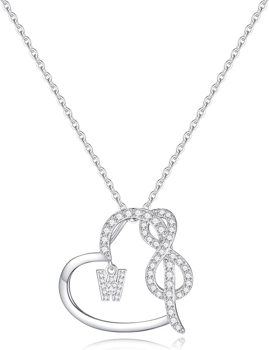 Infinity Heart Necklaces for Women, S925 Sterling Silver Initial Necklace Womens Jewelry Mothers Day Gifts Girls Valentines Gifts for Her Christmas Birthday Gifts for Women Mom Wife Girlfriend