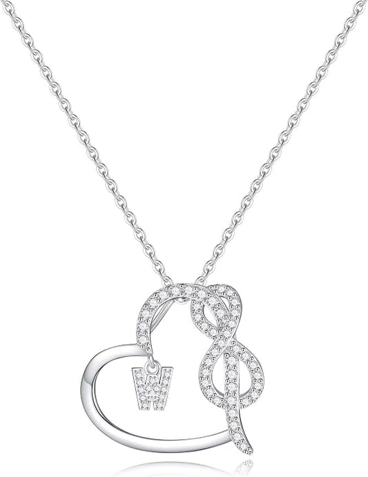 Infinity Heart Necklaces for Women, S925 Sterling Silver Initial Necklace Womens Jewelry Mothers Day Gifts Girls Valentines Gifts for Her Christmas Birthday Gifts for Women Mom Wife Girlfriend