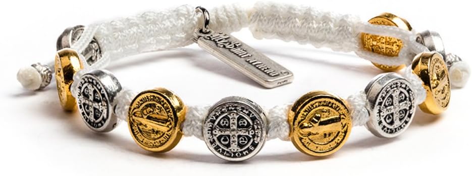 My Saint My Hero Benedictine Blessing Bracelets – Handwoven Spiritual Protection with Medals Hand-Cast In Italy at Sacred Site