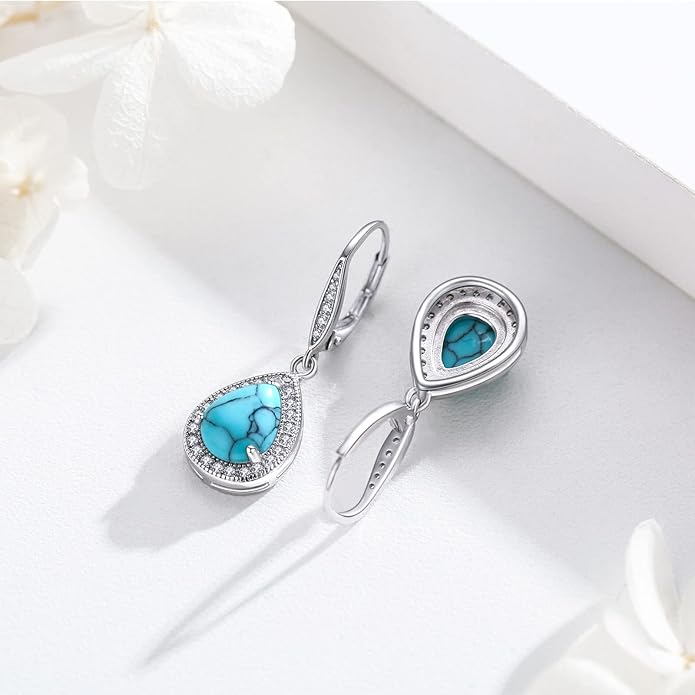Trendy Dangle Earrings for Women Teen Girls Sterling Silver 12 Birthstone Earrings Minimalist Hypoallergenic Earrings for Sensitive Ears Jewelry Gifts