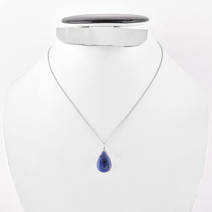 Raw Gemstone Dainty Pendant Necklace for Women, Trendy Healing Chakra Crystal, Birthstone Handmade 925 Sterling Silver Adjustable 18 inch Chain Jewelry, Birthday Gifts