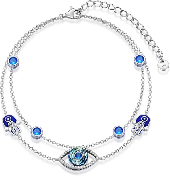 Ankle Bracelets for Women, 925 Sterling Silver Infinity/Heart/Pineapple/Butterfly/Turtle/Evil Eye/Sand Dollar Anklets Waterproof, Christmas Birthday Bracelet Anklets Jewelry Gift Adjustable