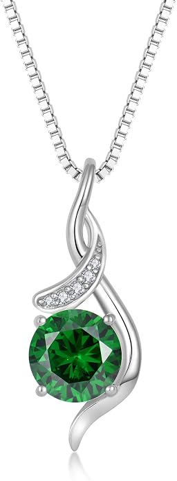Women‘s Birthstone Pendant Necklace S925 Sterling Silver Imitation Diamond Infinity Necklace Jewelry Gift for Her
