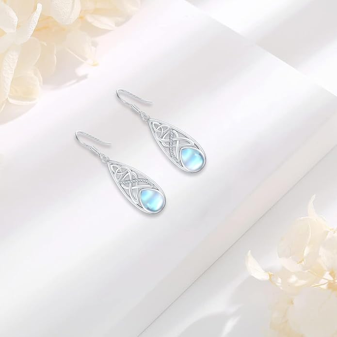 Tree of Life/Cat/Turtle/Butterfly/Flower/Celtic/Turquoise/Moonstone Dangle Earrings for Women Sterling Silver Cute Animals Drop Earrings Jewelry Gifts
